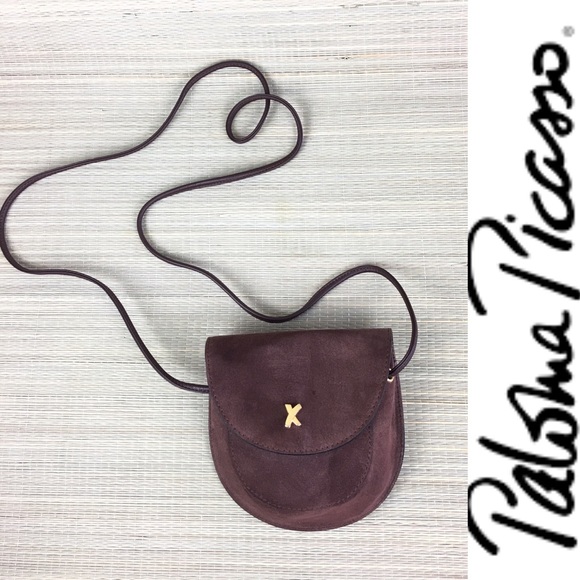 Paloma Picasso Handbags - PALOMA PICASSO Brown Suede Cross Body Bag